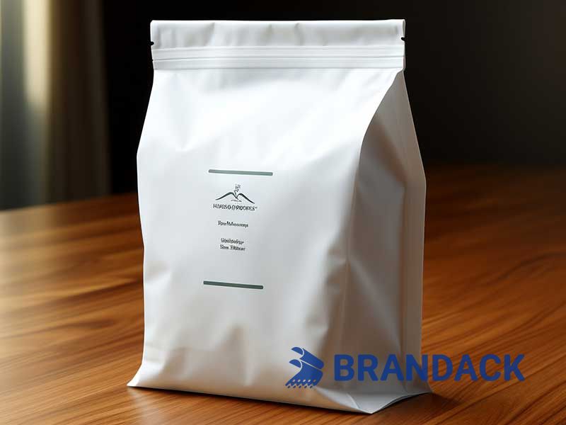 Custom Coffee Packaging Pouches, Recyclable Coffee Bags in White, Resealable Zipper Coffee Bags
